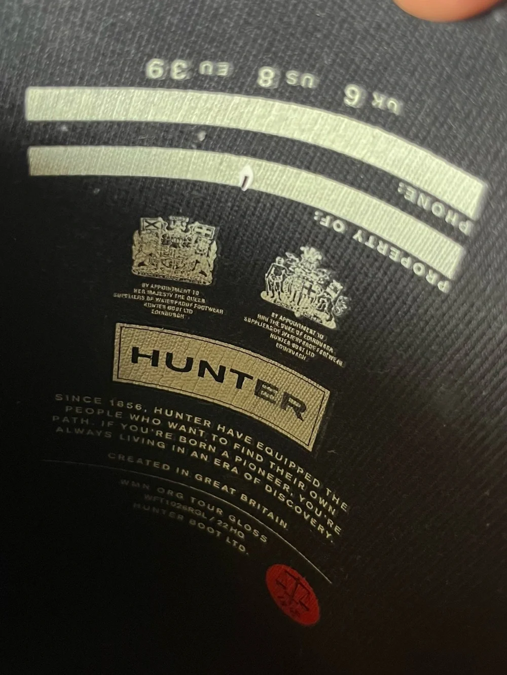 Hunter Original Tall Gloss Rubber Rainboots in Black Waterproof